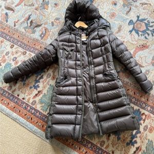Moncler mid shin puffer. Brown. Size 1 or size small. Good condition.